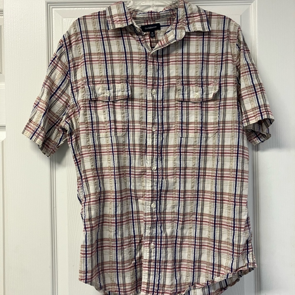 Croft & Barrow Red and Blue Plaid Button Down Shirt